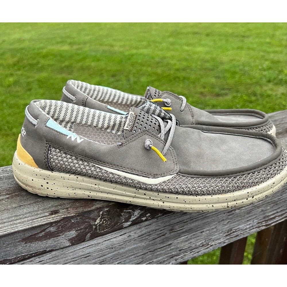 Hey Dude Welsh Grip Classic Slip On Shoes Dark Grey Mens Size 10
